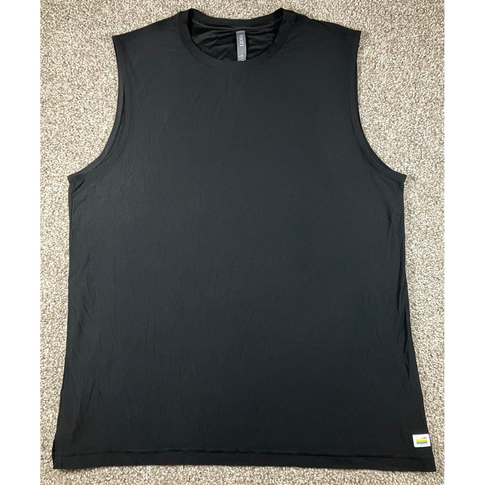 Vuori Mens Strato Performance Muscle Tee Black Sleeveless Gym Shirt V1043 Large